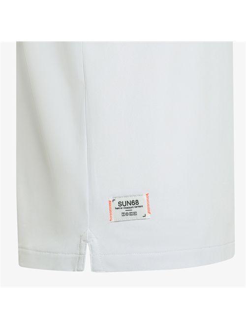 T-shirt in piquet stretch bianco SUN 68 | T36135/01